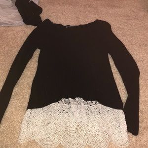 Black and white lace sweater